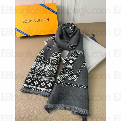 Louis Vuitton MNG Two-Sided Scarf m77947 grey 2023(original quality)