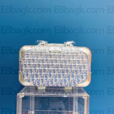 DIOR X RIMOWA BLUE Dior Oblique Aluminum Hand Case 