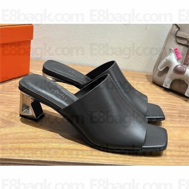 hermes kylie 60mm sandals in box calfskin black 2025