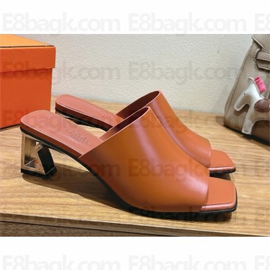 hermes kylie 60mm sandals in box calfskin brown 2025