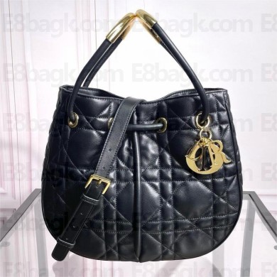 Dior Medium Nolita Bag in Black Macrocannage Lambskin 2024