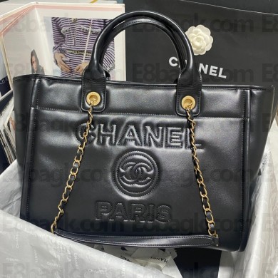Chanel Small Deauville Bag in Calfskin black AS3257 2023