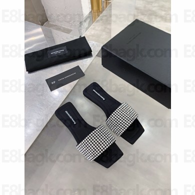 alexander wang crystal slides black