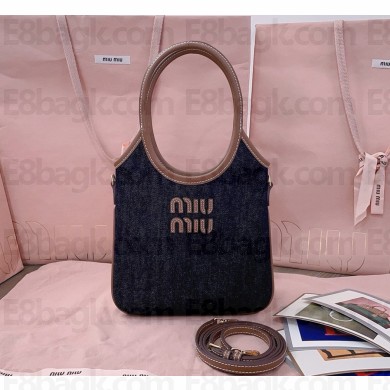 Miu Miu IVY denim handbag 5BA281 Blue/Brandy 2024