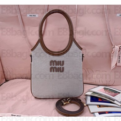 Miu Miu IVY canvas handbag 5BA281 beige/Brandy 2024