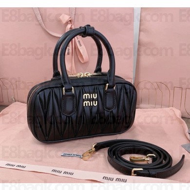 MIU MIU Arcadie matelassé nappa leather mini-bag 5BP088 black 2024