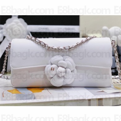 Chanel Plexi Clutch with Chain and Camellia white 2023
