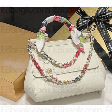 Dolce & Gabbana Medium Sicily bag in Dauphine calfskin • white 2024