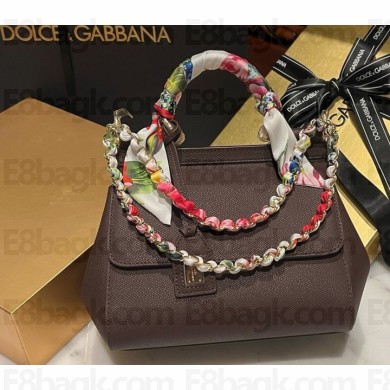 Dolce & Gabbana Medium Sicily bag in Dauphine calfskin • coffee 2024