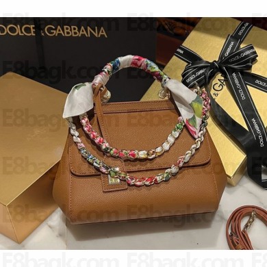 Dolce & Gabbana Medium Sicily bag in Dauphine calfskin • brown 2024