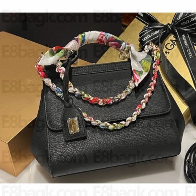 Dolce & Gabbana Medium Sicily bag in Dauphine calfskin • black 2024