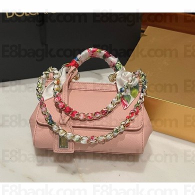 Dolce & Gabbana small Sicily bag in Dauphine calfskin • pink 2024