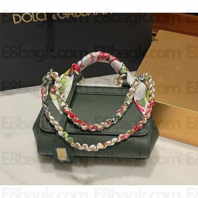 Dolce & Gabbana small Sicily bag in Dauphine calfskin • blackish green 2024