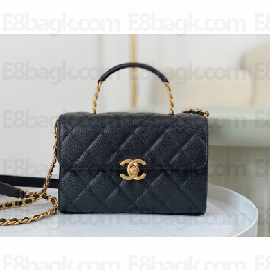 chanel Grained Calfskin mini top handle bag black AS3982 2023