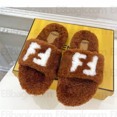 FENDI women/men FF Shearling Comfort Mules brown 1114-2024