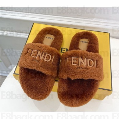 FENDI women/men Shearling Comfort Mules brown 1114-2024
