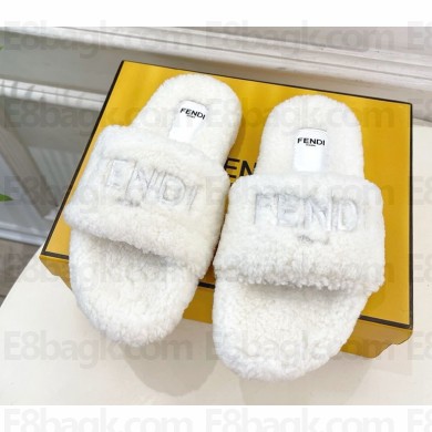 FENDI women/men Shearling Comfort Mules white 1114-2024
