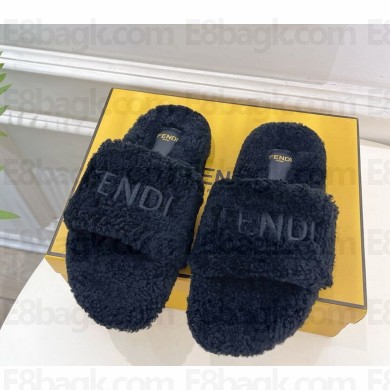 FENDI women/men Shearling Comfort Mules black 1114-2024