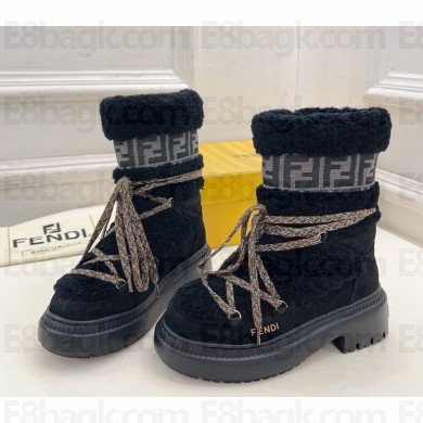 FENDI 50mm Après Chic ski boots sheepskin/calf leather black 1114-2024