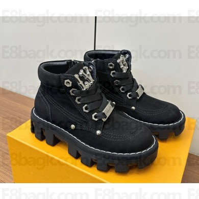 Louis Vuitton women/men LV Checker Ankle Boot Nubuck calf leather 1ACN82 black 1114-2024