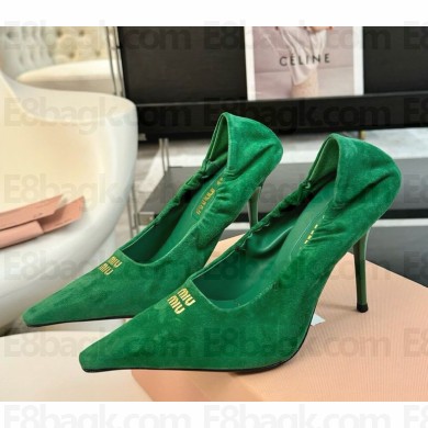 Miu Miu Velvet pumps green heel 10cm 1114-2024