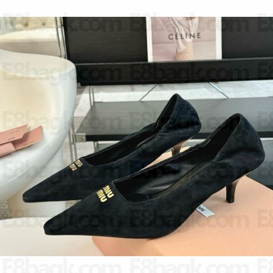 Miu Miu Velvet pumps black heel 5cm 1114-2024