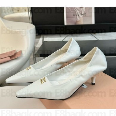 Miu Miu sheepskin pumps white heel 5cm 1114-2024