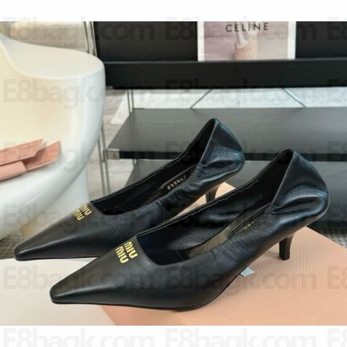 Miu Miu sheepskin pumps black heel 5cm 1114-2024