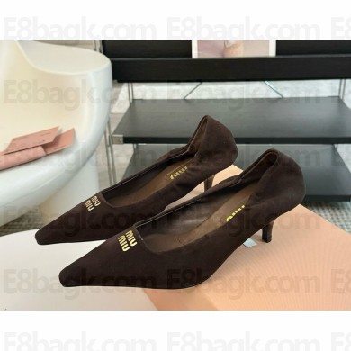 Miu Miu Velvet pumps coffee heel 5cm 1114-2024