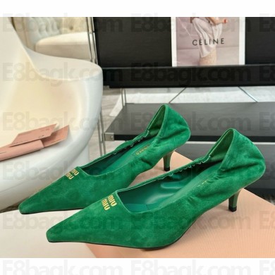 Miu Miu Velvet pumps green heel 5cm 1114-2024