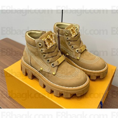 Louis Vuitton women/men LV Checker Ankle Boot Nubuck calf leather 1ACN8H  beige 1114-2024