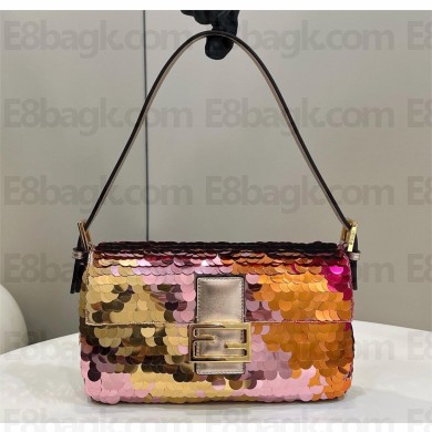 Fendi sequin and leather Iconic Baguette 1997 medium bag multicolor 2024