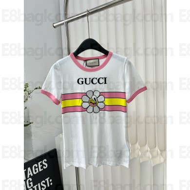 gucci Cotton jersey printed T-shirt white 723566 2024