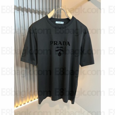 PRADA BLACK Cotton T-shirt UJN815 2025