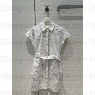 DIOR Dioramour Belted Shirtdress IN White Cotton 2024