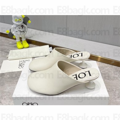 Loewe heel 5.5cm Toy mule in goatskin white 2023