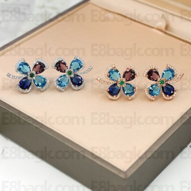 Bvlgari fiorever colorful diamonds earrings