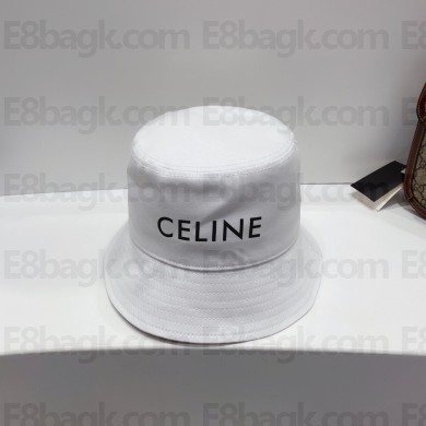 celine logo printed bucket hat white 2023