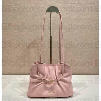 PRADA SOFT LEATHER SHOULDER BAG 1BG586 PINK 2025