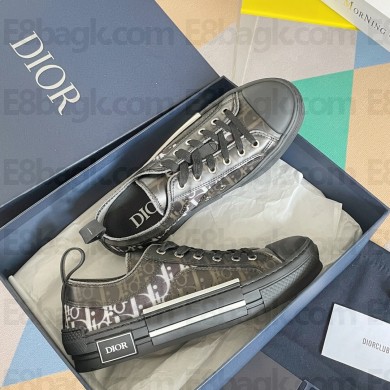 Dior Black and White Dior Oblique Canvas with Black Calfskin B23 Low-Top Sneaker 2023