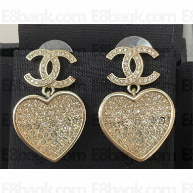 Chanel Chanel Pendant Earrings in Metal & Strass. Gold, Gray & Crystal ABA403 2023