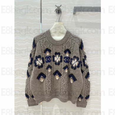 CHANEL Beige & Multicolor WOOL SWEATER P77825 2024