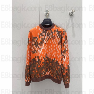 LOUIS VUITTON ORANGE Vers Damoflage Jacquard Pullover 1AGHTV 2024