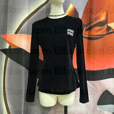 miu miu black velvet shirt 2023
