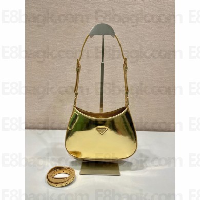 Prada Cleo Brushed Shoulder Bag 1BC169 Gold 2023