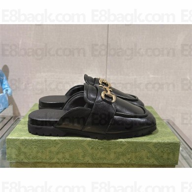 Gucci Women's Horsebit loafer slipper 771096 black 2024