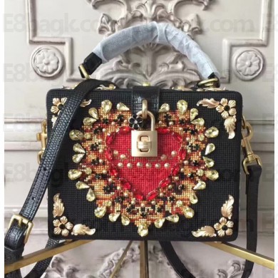 Dolce & Gabbana Dolce Soft Box Bag Crystal Trim Black 2018