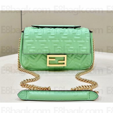 fendi medium Baguette Chain Midi bag in nappa leather green 2023