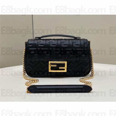 fendi medium Baguette Chain Midi bag in nappa leather black 2023