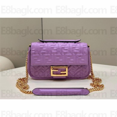 fendi medium Baguette Chain Midi bag in nappa leather lavender 2023